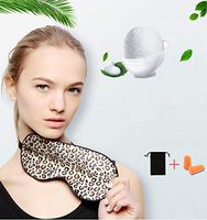 100% Silk Sleep Mask & Blindfold, Soft Eye Mask with Adjustable Head Strap,Eye Masks for Sleeping Night Eyeshade, Comfortable Eye Cover for Travel, Shift Work & Meditation with Earplug (Leopard Print)