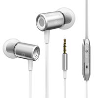 AutumnFall ❤️❤️Clearance 3.5mm Metal Stereo In ear Headphone Headset Super Bass Music Earphone Earbuds (Silver)
