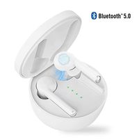Ture Wireless Earbuds Bluetooth 5.0,IPX7 Waterproof Sport in-Ear Earphones Headset with Charging case,3D Stereo Sound,Touch Control,Noise Cancelling,Wireless Headphones for iPhone/Android(White)