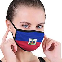 Premium Earloop Mouth Cover, Anti-Dust Pollenm Smog with Adjustable Elastic Band - Windproof Haiti Flag Half Face Mouth Cover