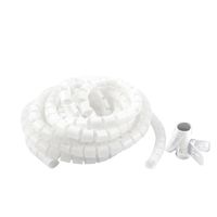 YXQ 15mm 1.5M Cable Organizer Sleeve w Clip Split Cord Management Wrap Wire Cover Hide Clutter Free Coiled Tube Tie (White)