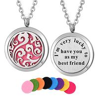 Kissreason 316L Stainless Steel Best Friend Jewelry Aromatherapy Pendant Aroma Essential Oil Diffuser Necklace