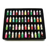 Nail Art,Putars Fashion Nail Art 48 Colors Glitter Decoration Tips for UV Acrylic System Tips Kit Set