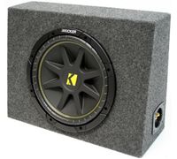 ASC Package Single 10" Kicker Sub Box Regular Cab Truck Subwoofer Enclosure C10 Comp 300 Watts Peak