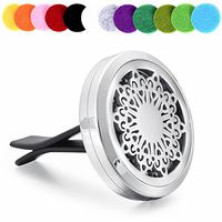 memorial jewelry Essential Oil Diffuser Locket Clip Perfume for Car Stainless Steel Aromatherapycar Clip