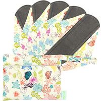Wegreeco Bamboo Reusable Sanitary Pads - Cloth Sanitary Pads | Light Incontinence Pads | Reusable Menstrual Pads with Wet Bag - Pack of 5, with Cloth Mini Wet Bag (Large, Camellia Beauty)
