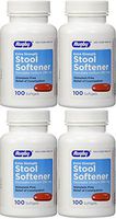 Docusate Sodium Extra Strenght 250 mg 400 Softgels for Gentle, Reliable Relief from Occasional Constipation 100 Softgels per Bottle Pack of 4 Bottles