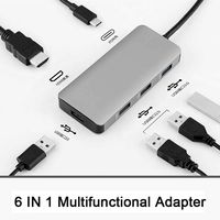 USB C Hub, ULANSeN 6-in-1 Type C Hub with 2 USB 3.0 Port,2 USB 2.0 Port,4K HDMI,USB C 100W PD Charging Compatible for MacBook/Pro/Air 2016/2017/2018 and More USB C Devices