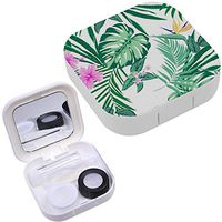 Portable Contact Lens Case Box Travel Kit Mirror + Bottle + Tweezers Container Holder [ Tropical Vivid ]