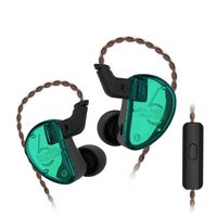 erjigo KZ IEM Earphone 3BA Balanced Armature Headphone HD Sound in Ear HiFi Stereo Noise Cancelling Earbuds AS06 Triple-Driver Universal-Compatible with Smartphones (Cyan with MIC)