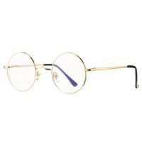 COASION Vintage Small Round Blue Light Blocking Glasses Clear Lens Computer Gaming Eyeglasses (Gold)
