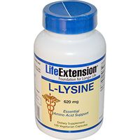 Life Extension, L-Lysine, 620 mg, 100 Veggie Caps - 2pc