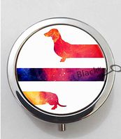 BlackKey Animal Dog Dachshund Puppy Wiener Dog 3-Compartment Decorative Pocket Gift Box Case Organizer for Pill, Color 1 -260