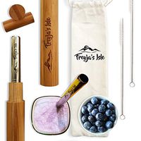 Freyja’s Isle Eco-Friendly Reusable 2 Sets of Premium Stainless Steel Straws with Travel Friendly Bamboo Cases – Perfect for Boba Bubble Tea, Thick Milkshakes, Smoothies, Juices, Jumbo Drinks