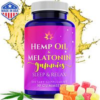 Hemp Melatonin Gummies Sleep Aid | 5MG Melatonin + 25MG of Natural Hemp Oil Extract in Each Candy | Reduce Stress, Anxiety & Relieve Muscle & Joint Pains | Promote Deep Sleep & Relaxation | 30 Count