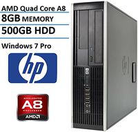 HP 6305 Small Form Factor Business Desktop Computer (AMD A8 Duad-Core up to 3.7GHz Processor, 8G DDR3 Memory, 500GB HDD, DVD, VGA, Gigabit Ethernet, Windows 10 Professional) (Renewed)