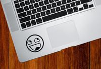 Awesome Face Epic Smiley - Trackpad / Keyboard - Vinyl Decal (Black)