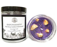 Empowerment Affirmation Candle: 8 oz Natural Soy w/ Orange Calcite Crystals, Herbs & Essential Oils for Confidence, Self-Esteem, Power & a Positive Self-Image for Wiccan, Pagan & Magic Spells