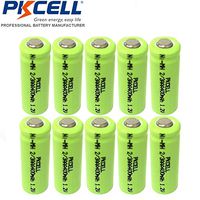 10 Pack 2/3AAA 400mAh NIMH Rechargeable Battery Flat Top