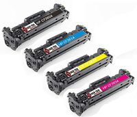 Laser Tek Services Compatible Toner Cartridge Replacements for HP CF380A, CF381A, CF382A, CF383A (Black, Cyan, Magenta, Yellow, 4-Pack)