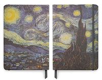 Van Gogh Art - PU (Vegan) Leather A5 Notebook - Lined Pages - Starry Night
