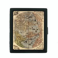 Perfection In Style Metal Cigarette Case Vintage World Maps Design 002