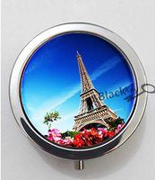 BlackKey Eiffel Tower Paris France Landscape Scenic Spot 3-Compartment Decorative Pocket Gift Box Case Organizer for Pill, Color 1-225