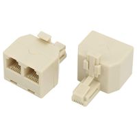 Uvital RJ11 Duplex Wall Jack Adapter Dual Phone Line Splitter Wall Jack Plug 1 to 2 Modular Converter Adapter for Office Home ADSL DSL Fax Model Cordless Phone System, Yellow(2 Packs)