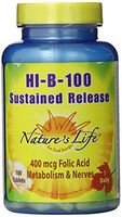 Nature's Life Hi-B-100 B-Complex, 100 Mg, 400 mcg Folic Acid, 100  Tablets