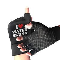 Mens Womens I Love Water Skiing Fingerless Gloves for Arthritis & Carpal Tunnel Pain Relief