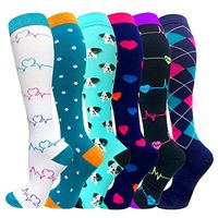 Compression Socks For Men & Women - 3/6 Pairs - Best for Running,Medical,Sports,Flight Travel, Pregnancy - 20-30mmHg (Multicoloured 11,Small/Medium)