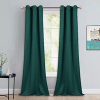 NICETOWN Patio Glass Door Panels - Blackout Curtains for Bedroom/Living Room, Privacy Panel Drapes for Dining Room and Guest Room (Hunter Green, 42 inches Wide x 90 inches Long, 1 Pair)