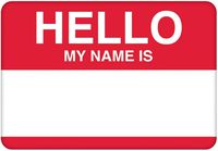 Amscan 457001 Party Name Tags, 2 1/2 x 3 1/2 inches, Red