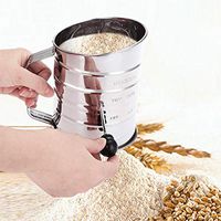 BIRD WORKS Stainless Steel Mesh Flour Sifter Mechanical Baking Icing Sugar Shaker Sieve Cup Shape Bakeware Baking Pastry Tools