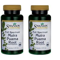 Swanson Muira Puama Root Sexual Health Virility Libido Boost Support Men's Women's Supplement 400 mg 90 Capsules (2 Pack)