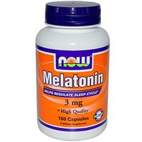 NOW Foods Melatonin 3 Mg 180 Caps, Sleep Aid, High Quality (1)