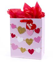 Hallmark 9" Medium Valentine's Day Gift Bag with Tissue Paper (Heart Banner)