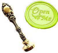 MNYR Vintage Open Me Wax Seal Stamp Luxury Bronze Metal Peacock Decorative Wedding Invitations Gift Cards Paper Stationary Envelope Custom Company Logo Picture Monogram Wax Seal Sealing Stamp Gift Set