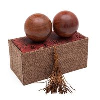 iLOVEPandas Natural Sandalwood Massage Balls Chinese Acupoint Ball Hand Exercise Baoding Balls (Red, 5.0CM(2.0in))