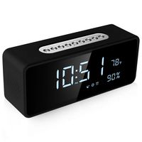 FM Radio Alarm Clock with Dimmable Large LED, USB Charger Port, Rechargeable Battery Backup, Sleep Timer, Adjustable Volume, Temperature Digital Display, Snooze, Bedroom Wireless Speaker, Soundance