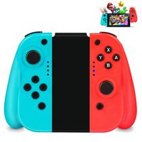 INTSUN Wireless Controller for Nintendo Switch Left and Right Mini Switch Controller Bluetooth Gamepad Joypad Joystick Compatible with Switch - Red(R) & Blue(L), Support Wired Connection