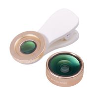 Mini Phone Lens Kit, Evershop Clip on Phone Camera Lens for iPhone with Wide Angle Lens + Macro Lens for iPhone Samsung and All Smartphones (Gold)