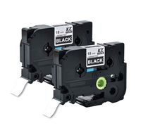 2 PK Replacement Compatible with Brother TZ-345 (TZe 345) Label Tape for Brother P-Touch Printers,White on Black 18mm(0.75") 3/4" x 26' (TZ Machines)