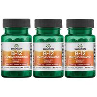 Swanson Vitamin B-12 Methylcobalamin - Cherry Flavored 2,500 mcg 60 Tabs 3 Pack