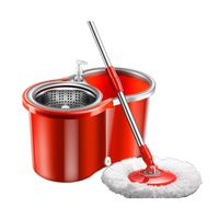 DXDAJ Spin Mop Bucket Stainless Steel Spinning Mop Bucket Floor Cleaning Microfiber Replacement Head Refills Extended Handle, Wheel for Home Cleaning