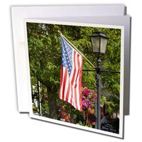 3dRose New York, Lewiston. American flag - US33 BJA0037 - Jaynes Gallery - Greeting Cards, 6 x 6 inches, set of 6 (gc_93050_1)