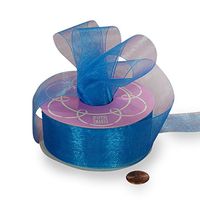 2 1/2" X 25 Yards Turquoise Shimmer Sheer Organza Ribbon