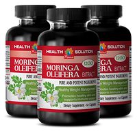 Moringa Organic Seeds - Moringa OLEIFERA Extract 1200 - Metabolism Booster 3 Bottles, 180 Capsules
