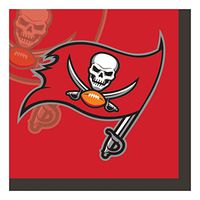 Creative Converting Officially Licensed NFL Paper Beverage Napkins, 192-Count, Tampa Bay Buccaneers