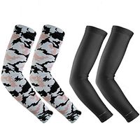 RoryTory Cooling Arm Elbow Compression Sleeve Sun Guard Tattoo Sleeves Cover Up - for Outdoor Cycling Golfing Basketball Baseball Tennis Soccer Lymphedema - 2 Pairs Black & Digital Camo XLarge